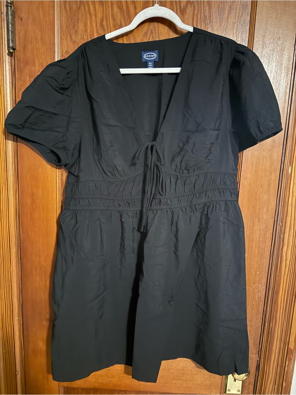 Scoop Women’s Black V-Neck Short Sleeve Dress Size XXL